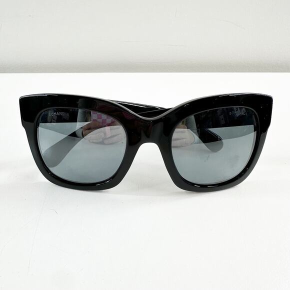Chanel 5357 Square Oversized CC Designer Sunglasses Black - Picture 11 of 14